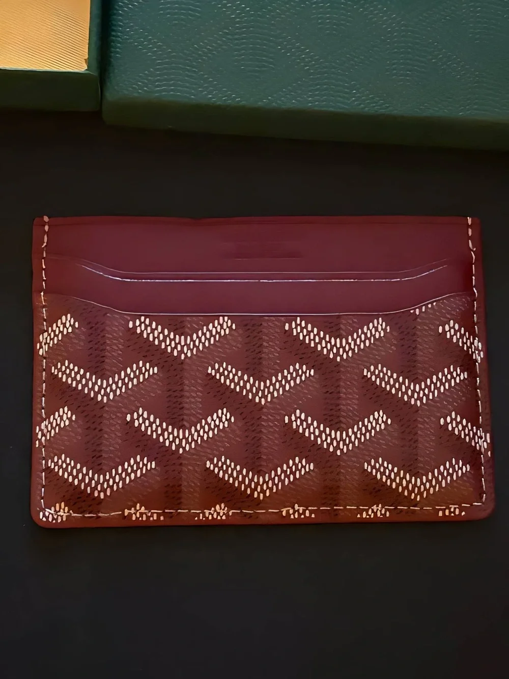 Goyard Burgundy Monogram Card Holder